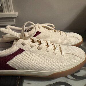 Rothy's Cream and Burgundy Athletic Shoes